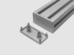 Заглушка торцевая 30 х 60 (серая) с логотипом, C195