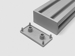 Заглушка торцевая 40 х 80 (серая), C163