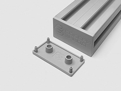 Заглушка торцевая 40 х 80 (серая) с логотипом, C198