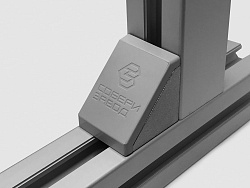 Заглушка для углового алюм. соед. 40х40L (серая) с логотипом, C197