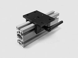 Алюминиевый слайдер под 40х40 T-тип, длина 75мм, черный, B230