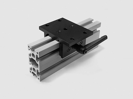 Алюминиевый слайдер под 40х40 T-тип, длина 75мм, черный, B230