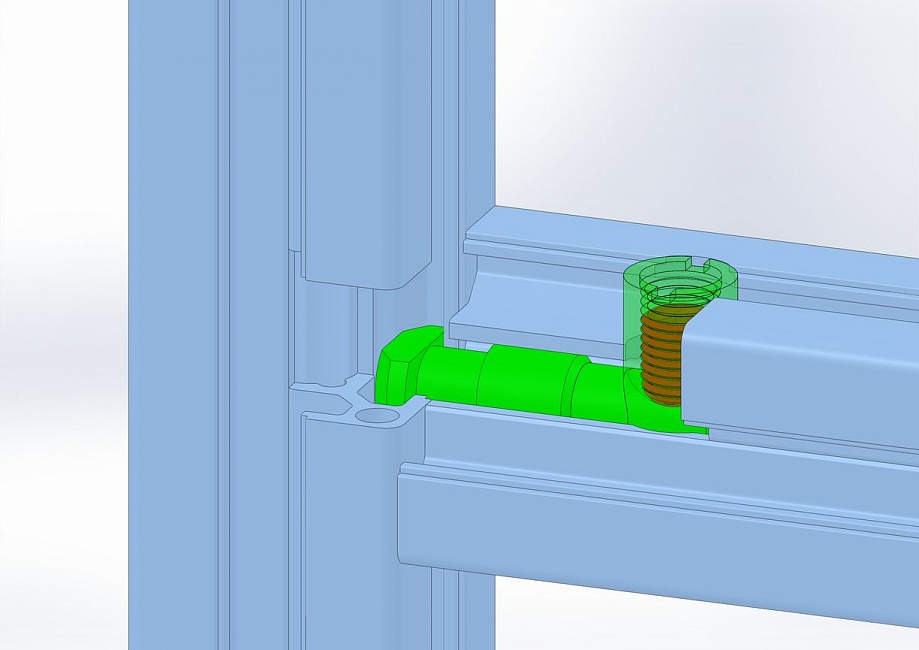 Быстрый соединитель 90 градусов, паз 10-40 Модель C, B32
